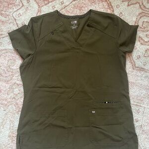 Koi Next Gen Olive Green Scrub Top And Bottom M